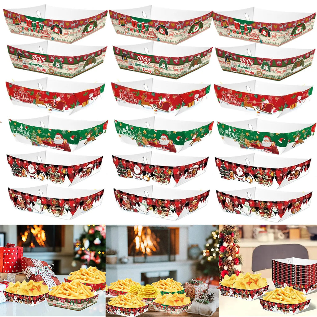 36 Christmas Paper Food Trays - The Premium
