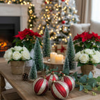 4PCS Set  Christmas Glass Ball Ornaments Holiday Tree Hanging Decorations Party Decor Supplies FBA Shipment - The Premium