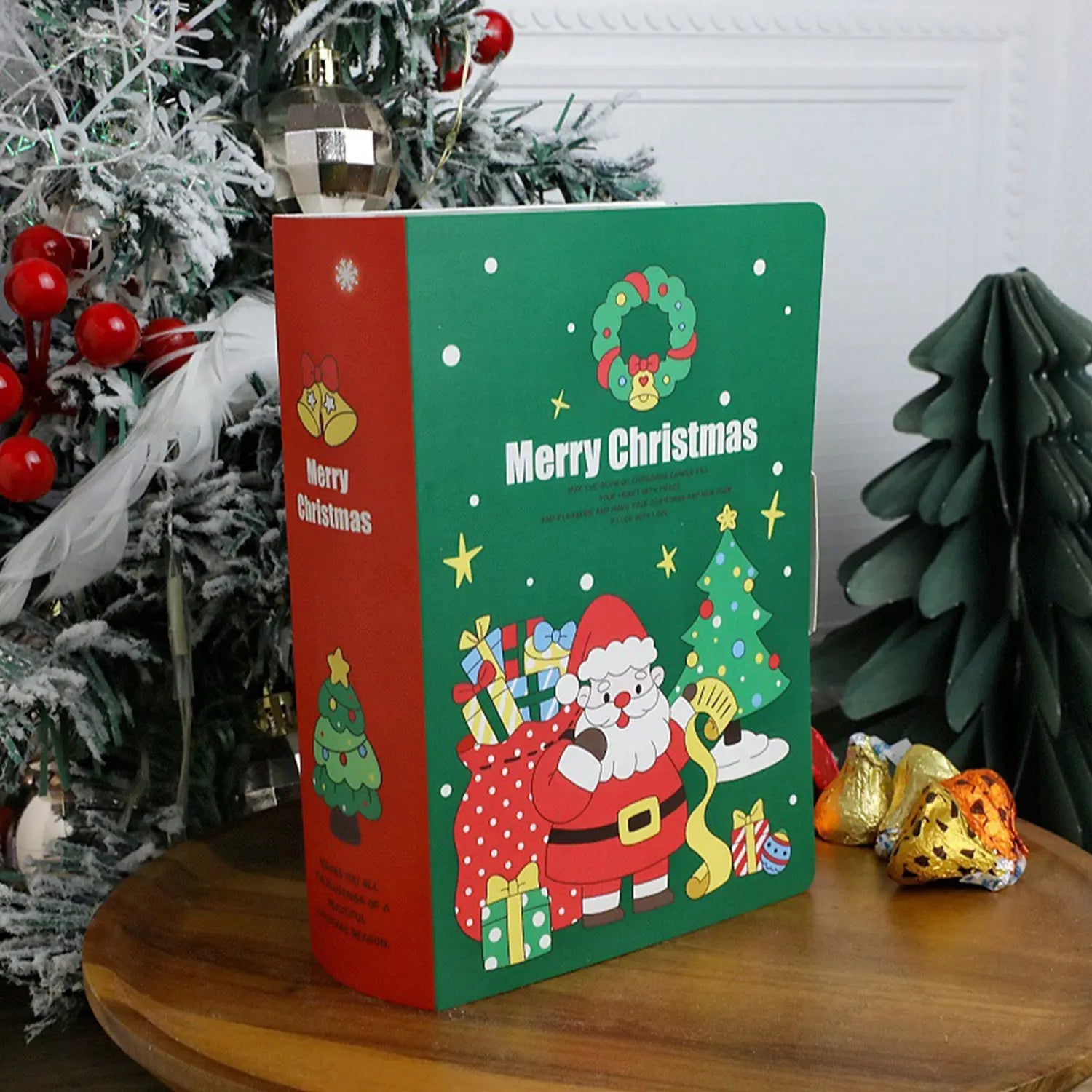 10 Pcs Christmas Treat Boxes Book Shape Cartoon Candy Box Christmas Tree Santa Bakery Gift Boxes For Christmas Birthday Wedding Party Present Decoration Supplies - The Premium