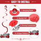 Graduation Decorations Class Of 2025 Set, Red Theme Graduation Party Supplies Of 50 Congrats Grad Banner Class Of 2025 Backdrop Balloons Hanging Swirls For High School College Celebrations - The Premium