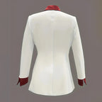 Women's Classic Notch Lapel Blazer, Double-Breasted Long Sleeve Jacket With Color-Block Waist Definition