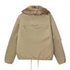 Women's Simple Detachable Fur Collar Cotton Coat