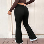 Simple Commuter Style Slim Fit Wide-leg Pants