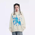 Hip-Hop Street Graffiti Hoodie Retro Casual Sports Brushed Hoody