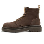 Men's Casual Retro Platform Middle High Top Suede Martin Boots