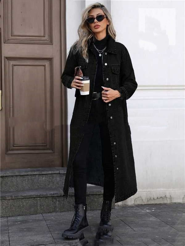 Ripped Mid-length Denim Jacket Amazon Wash Long Sleeve