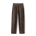 New American Vintage Leopard Print Jeans Straight Loose