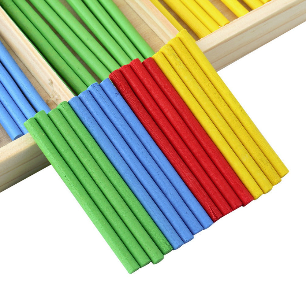 Math Manipulatives Wooden Counting Sticks Intelligence Montessori Math Wooden Color Calculation Education Enlightenment Toy