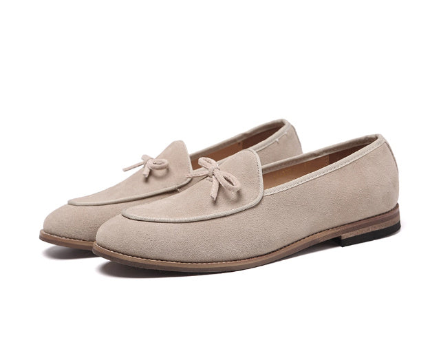 Genuine Leather Suede Slip-on Loafers