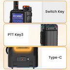 BAOFENG K5PLUS 10W Ham Radio Long Range  Upgraded Of UV-5R  Portable Handheld Walkie Talkies Long Distance, Two Way Radio With Copy Frequency, AM,USB-C Charging, NOAA Weather Receiver For Hunting,