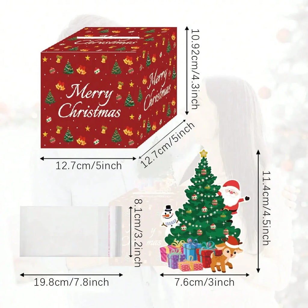 Christmas Money Box For Cash Gift Pull Surprise Money Gift Boxes For Cash With Pull Out Surprise Merry Christmas Box Holder Unique DIY Roll Ideas Cash Holder For Xmas Parties Favors Birthday Lovers - The Premium