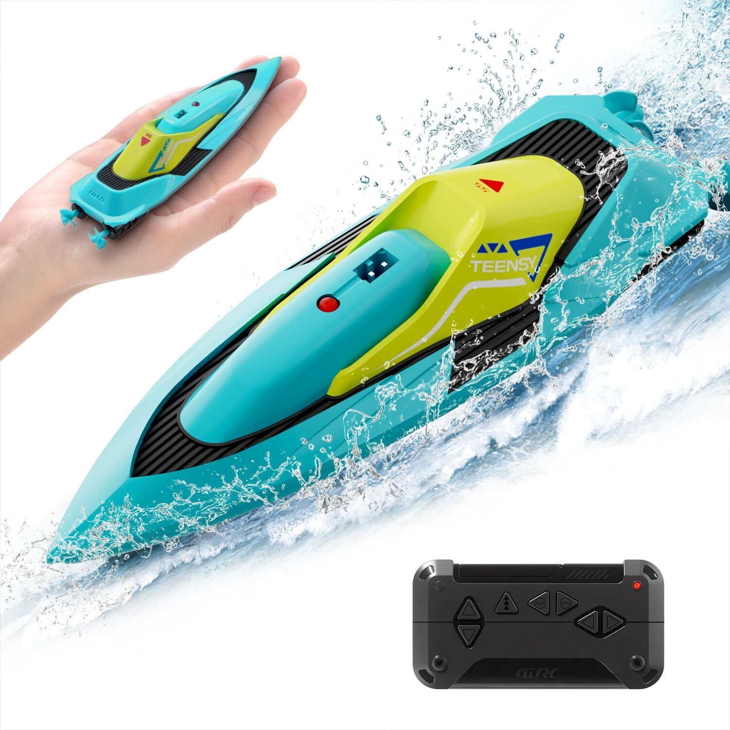 4DRC S5 Remote Control Boat For Swimming Pools And Lakes, 2.4GHz 20 MPH Racing Boat, Rechargeable Battery, Low Battery Alarm, Gifts For Boys And Girls, Logistics Sent Randomly By UPS,USPS,FEDEX