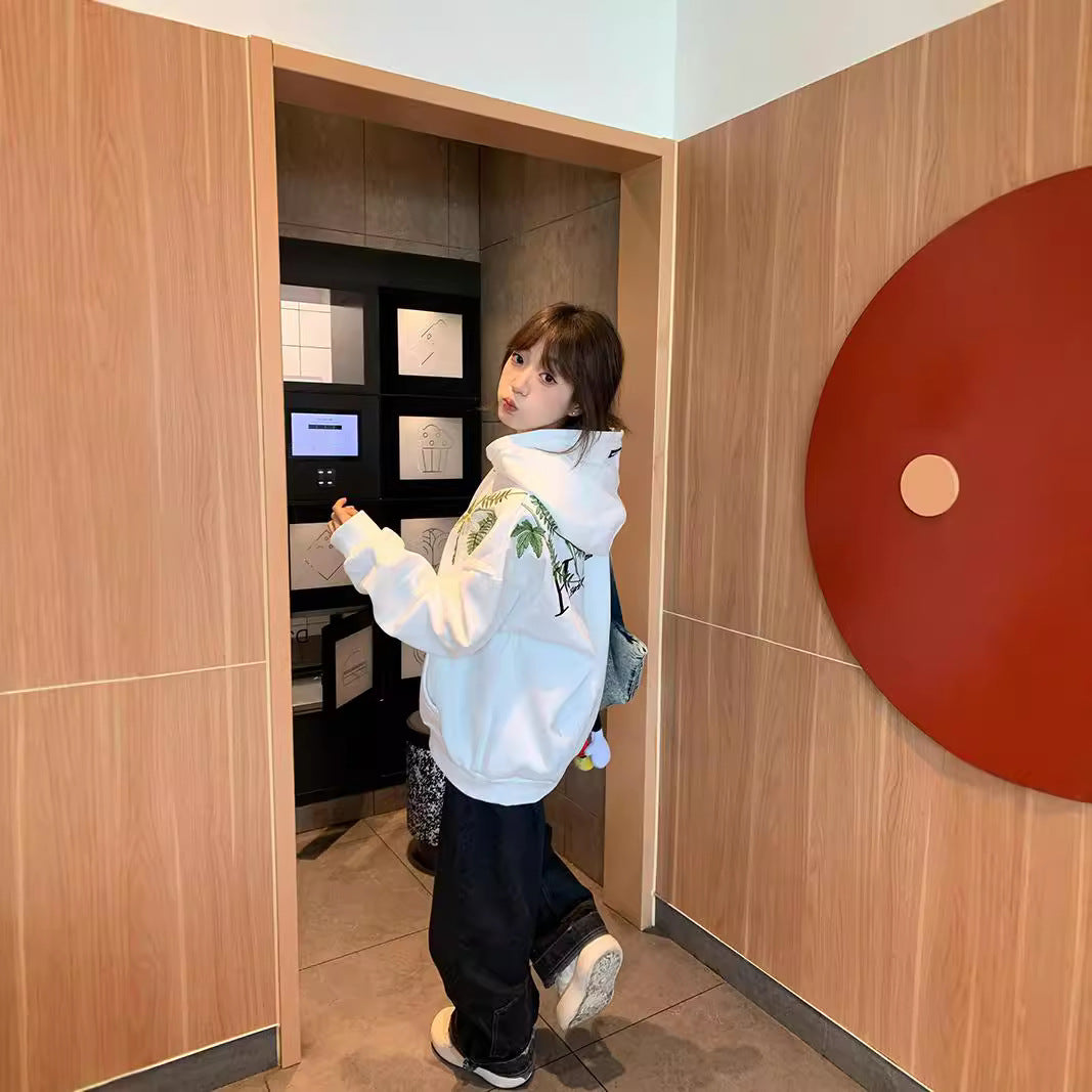 National Fashion Brand New Chinese Flower Embroidered Hoodie Women