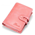 Vintage men's short wallet with leather zipper