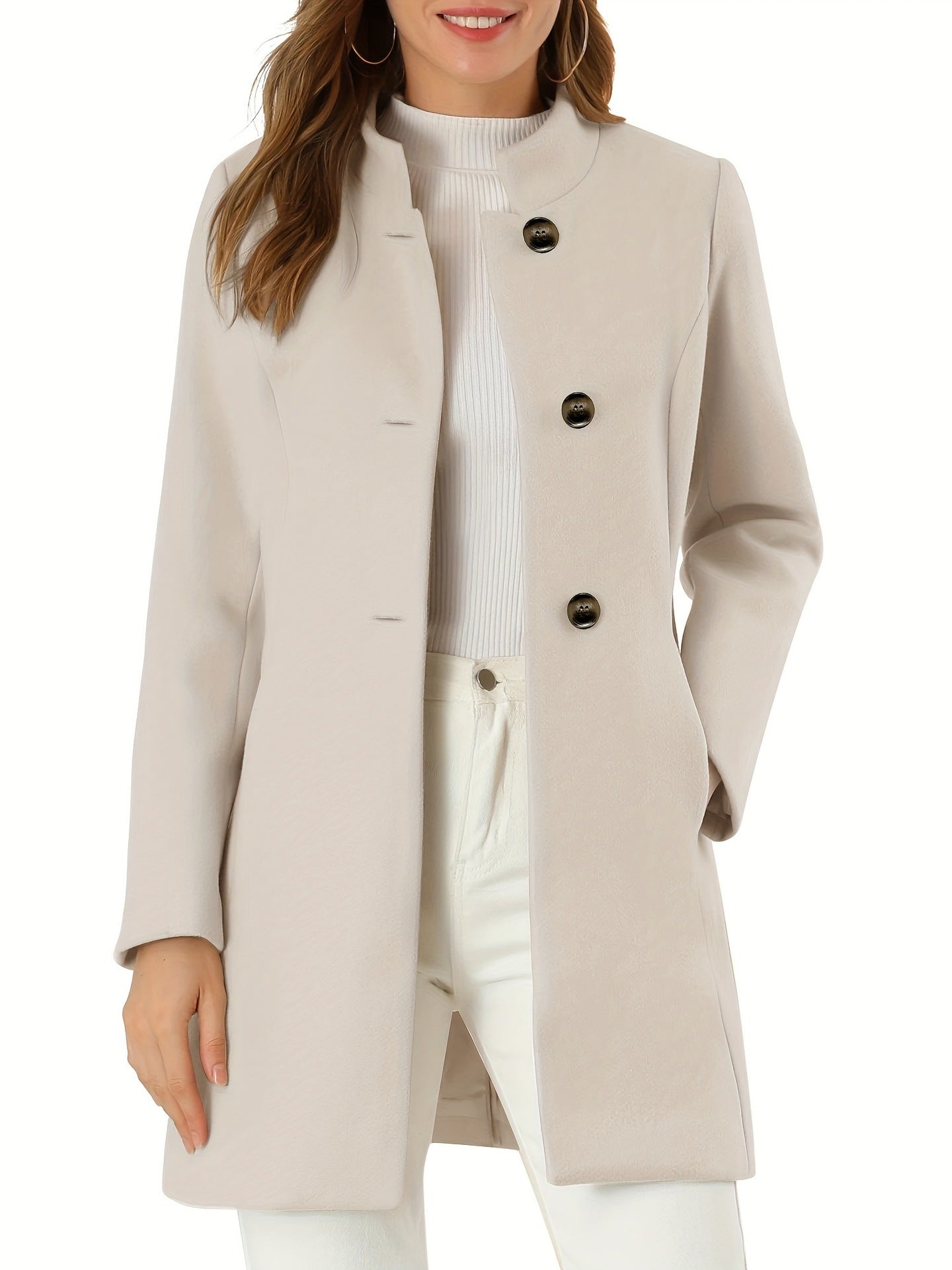 Women's Coat Fashion Casual Solid Color Autumn And Winter