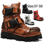 Cowhide Motorcycle Shoes Workwear Men's Boots