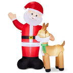 6.3FT Lighted Christmas Inflatable Decoration, Inflatable Santa And Reindeer, Funny Blow Up Yard Decorations With Built-in LED Lights For Holiday Party Front Yard Lawn Garden Decor - The Premium