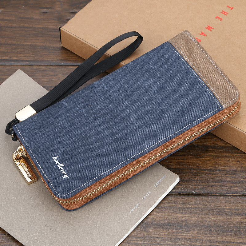 Vintage canvas clutch bag zipper clutch bag