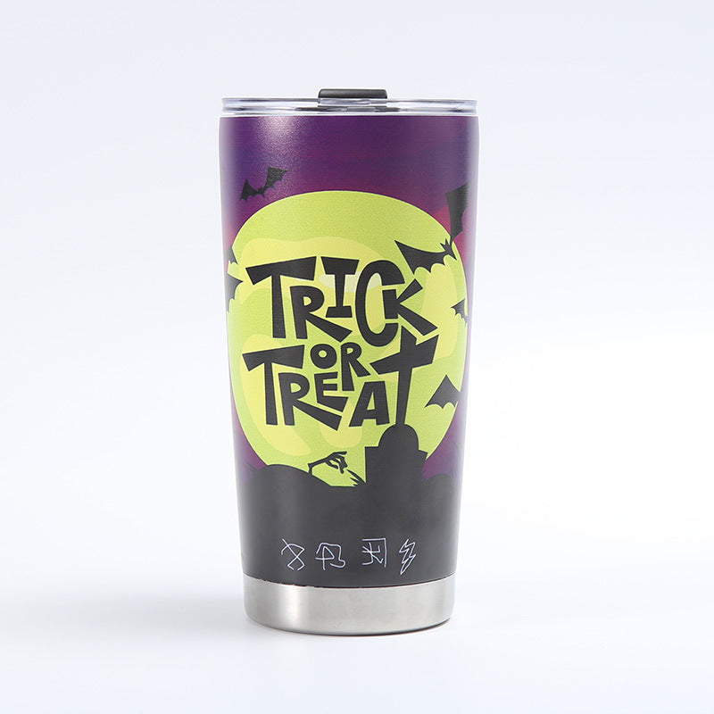 Customized Creative 304 Stainless Steel Insulated Mug, 3D-Printed Beer Cup, Halloween Large-Capacity 20oz Car Tumbler