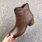 Winter Soft-soled Anti-slip Chunky Heel Warm Fleece-lined Cold-proof Boots