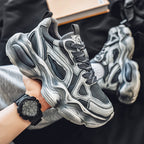 Personalized Brush Color Mesh Casual Height Increasing Men's Sneaker