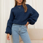 Solid Color Women's Loose Casual Sweater