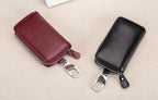 Multifunctional zipper leather key case