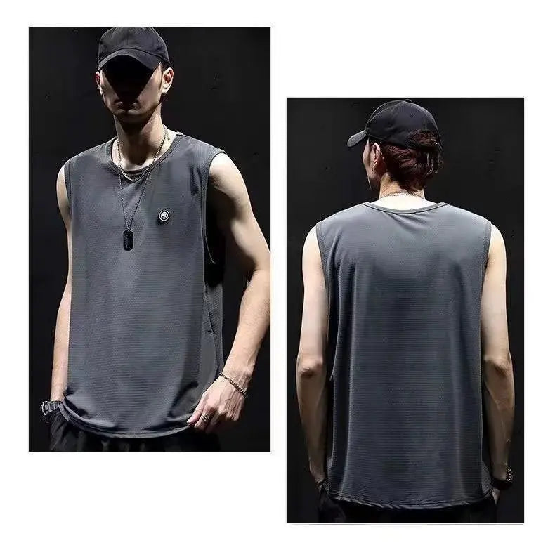 Ice Silk Quick-dry Men's Vest Loose Casual Sleeveless T-shirt - The Premium