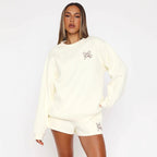 Women's Long Sleeve Bow Print Sweatshirt Hoodie