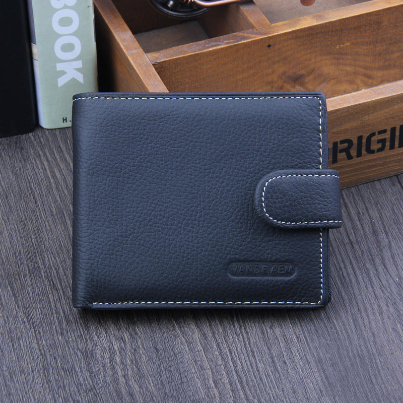 Foreign trade for men's wallet, real skin, short money, back to ancient times, buckle US dollar buckles to sell Wallet