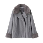 Women's Mid-length Hooded And Belted Wool Cape Coat