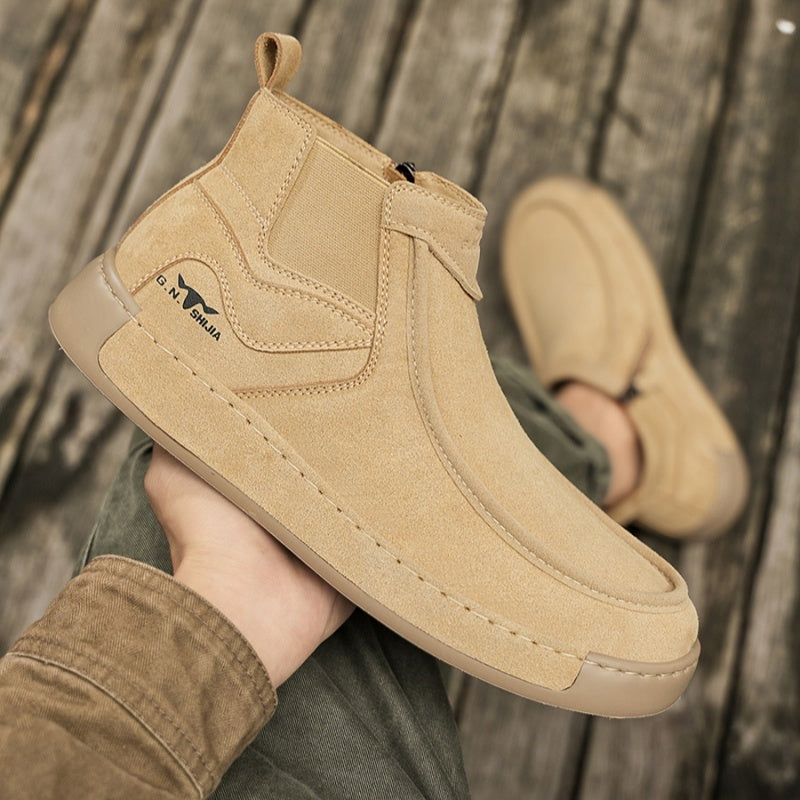 Autumn Side Zipper Vgenuine Leather Non-slip Work Shoes