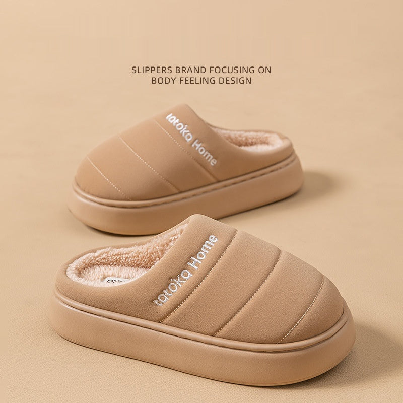 New Cotton Waterproof Plush Autumn And Winter Warm Non-slip Platform Fleece Lined Cotton Shoes