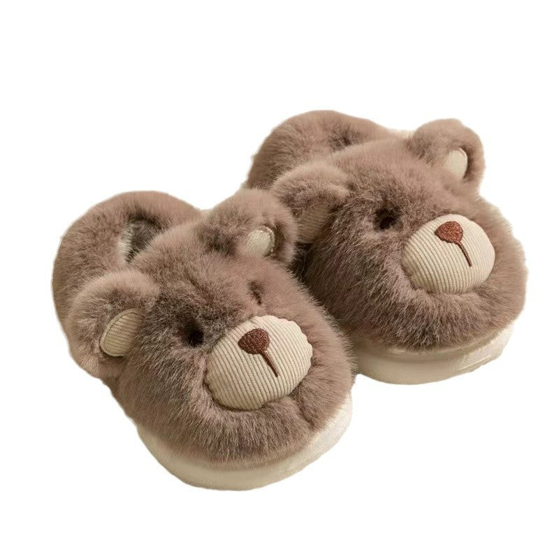 Plush Slippers Home Cotton Slippers Heel-wrapping Shoes Boys And Girls Warm Shoes
