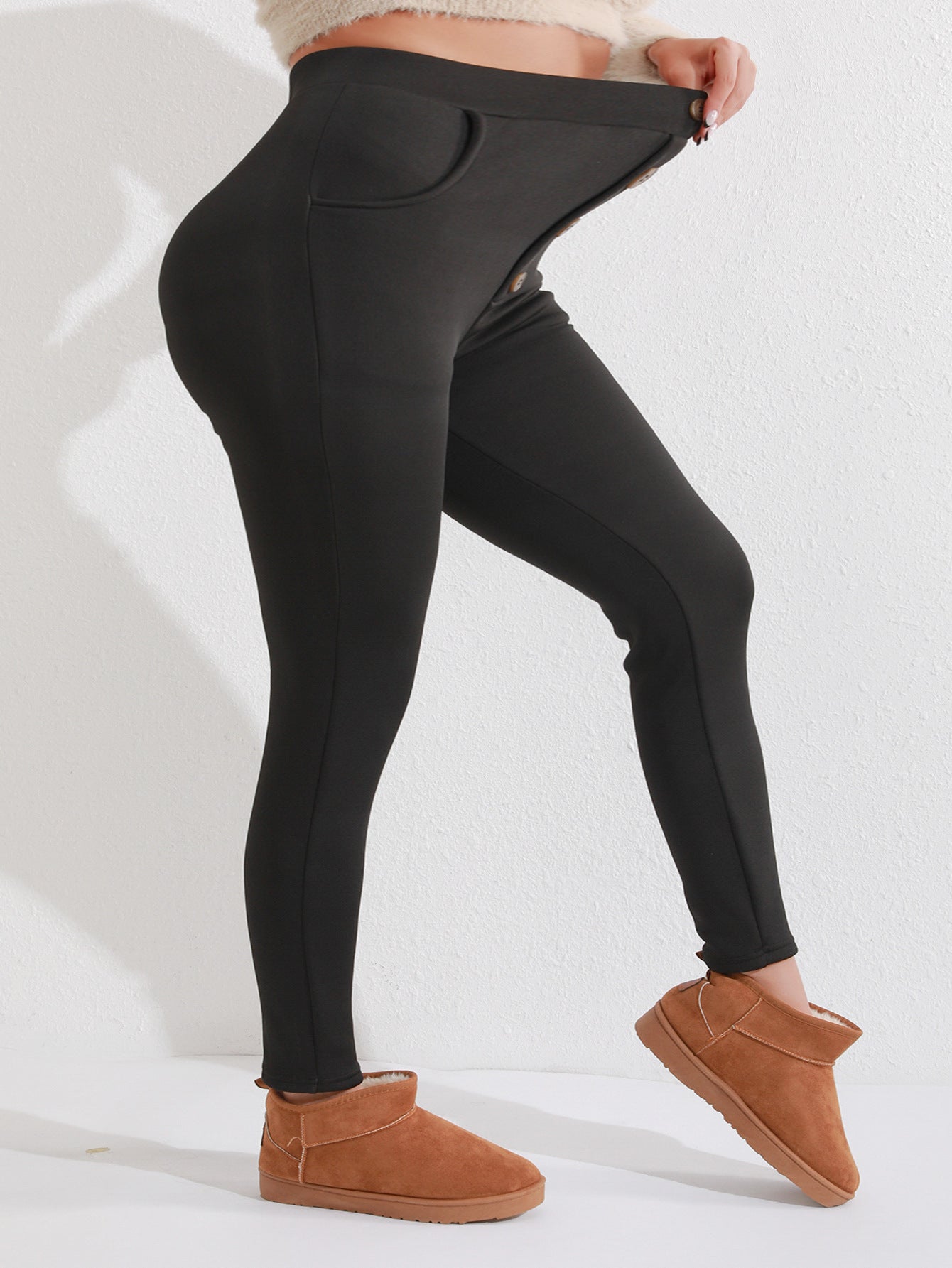 Plus-Size Thermal Yoga Pants