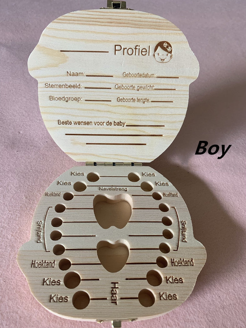 Wood Storage Box for Baby Kids Tooth Box Organizer