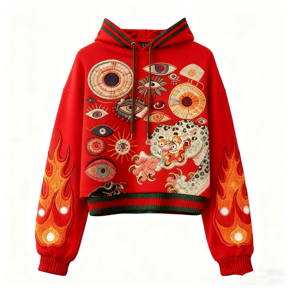 Printed Hoodie Abstract Pattern Hooded Couple Outfit