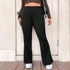 Simple Commuter Style Slim Fit Wide-leg Pants