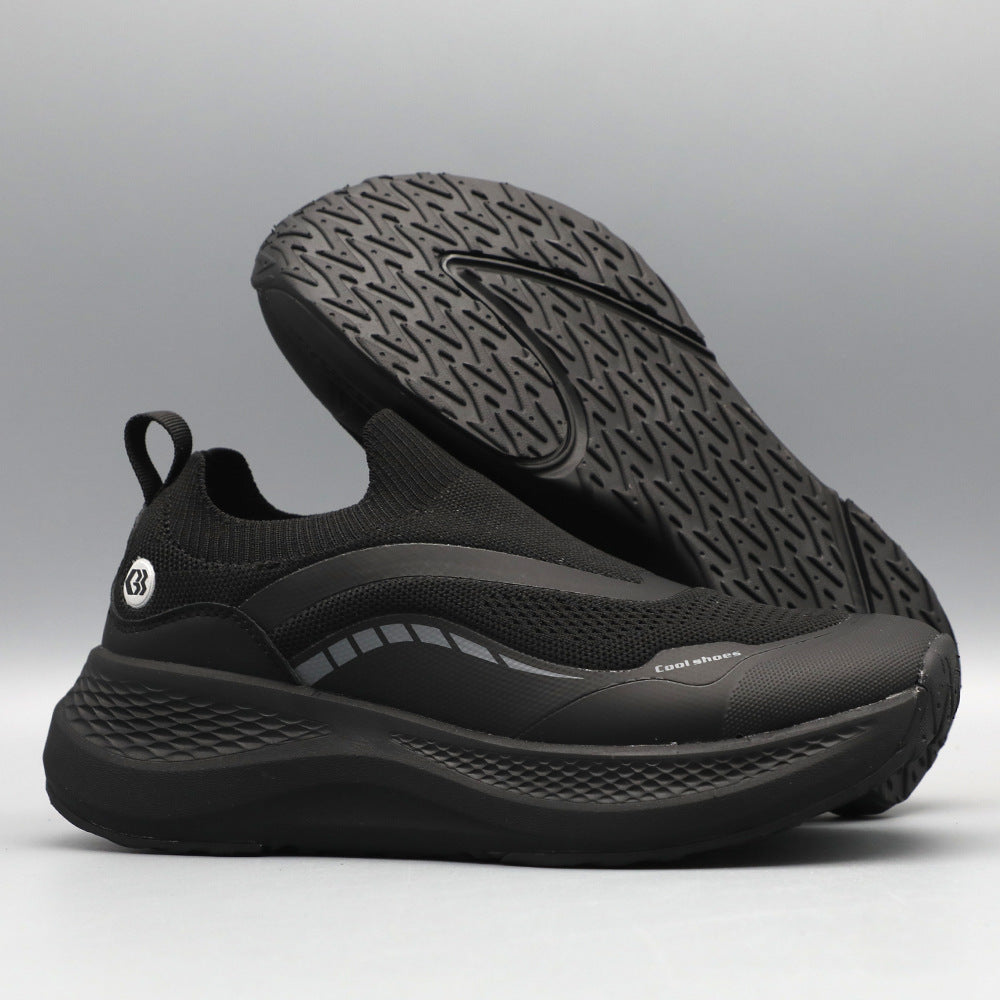 Men's Outdoor Soft-soled Running Shoes Mesh Breathable Shock Absorption Lightweight Platform