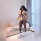 Gradient Dyed Pointed Lapel Long Sleeve Artificial Fur Coat