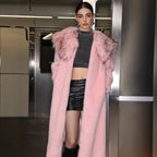 Long Sleeve Fur Plush Thermal Long Coat