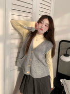 Winter New Korean Knitted Cardigan Vest Women's Vest