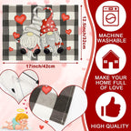 Valentines Day Placemats Set Of 4, 17x12.5 Inches With Gnomes And Hearts Pattern For Holiday Parties And Family Gatherings Clearance Sale
