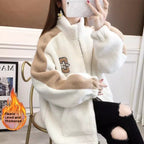 Women's New Korean Cardigan Velvet Padded Thickened Coat