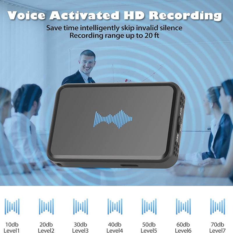 Magnetic Voice Activated Recorder Device,MP3 Voice Records With Microphone,60 Hours Continuous Portable Audio Recorders For Work,Lectures,Meetings,Interviews,Small USB-C Audio Recorder
