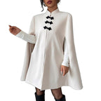 New Chinese Classic Frog-button Oversized Wool Coat