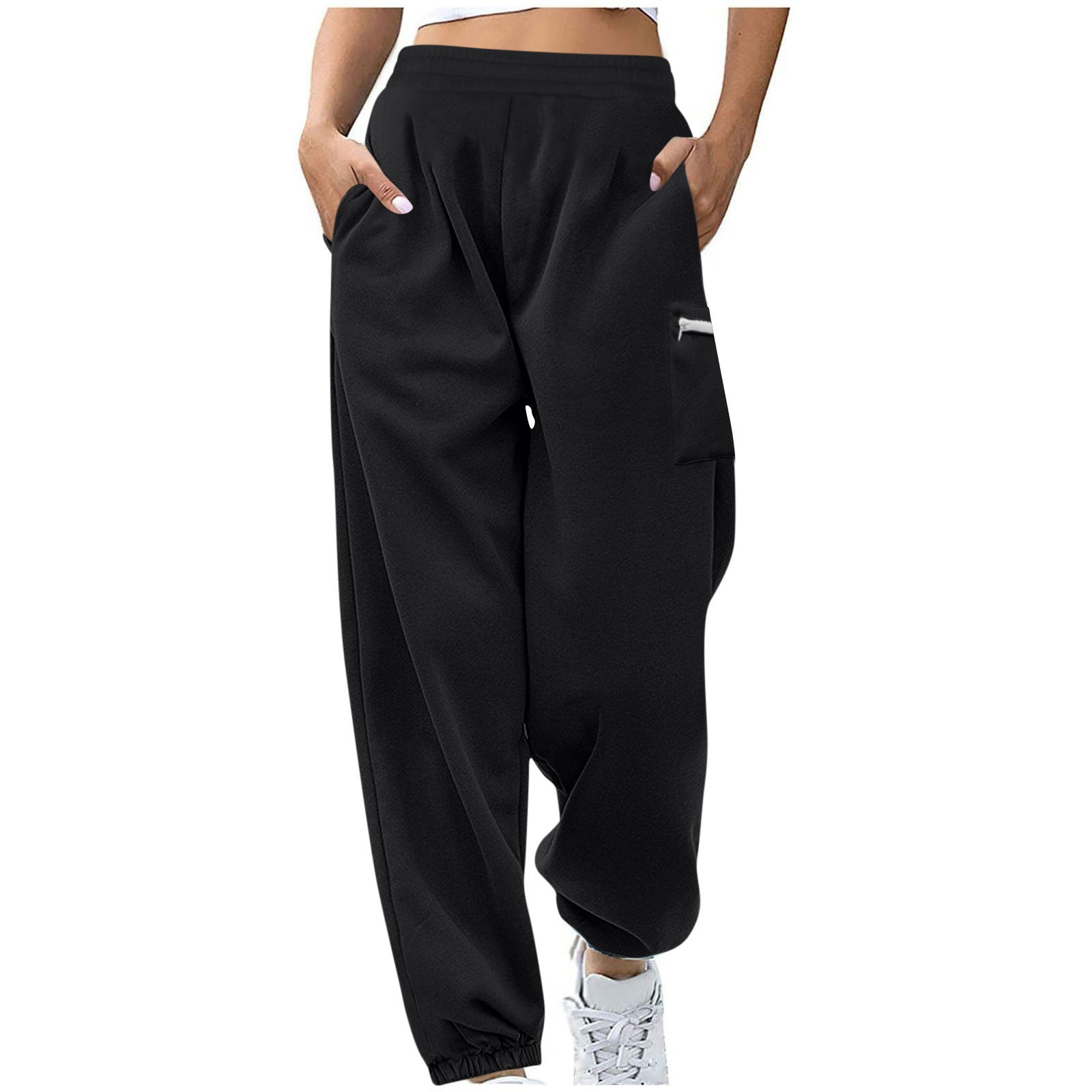 Women's Loose Large-size Fleece-lined Thick Pants