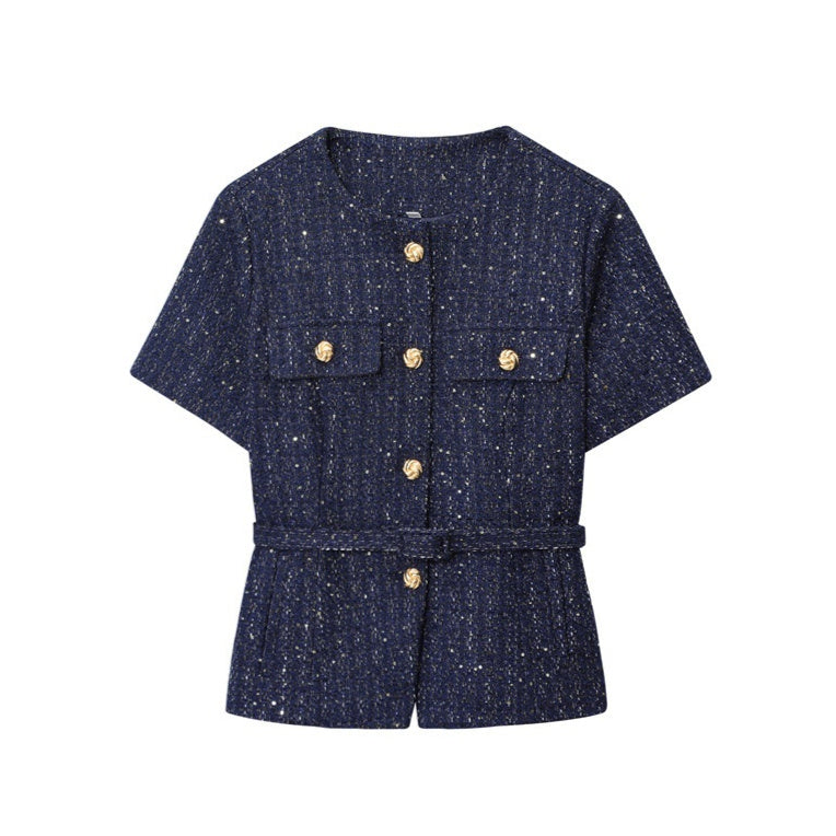 Women's Vest With Belt Texture