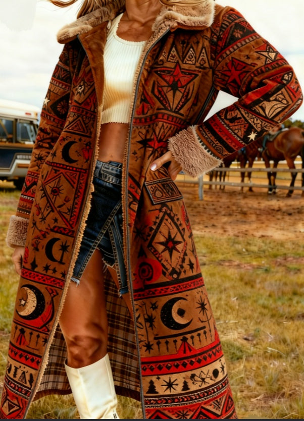 Women's New Long Sleeved Large Woolen Overcoat