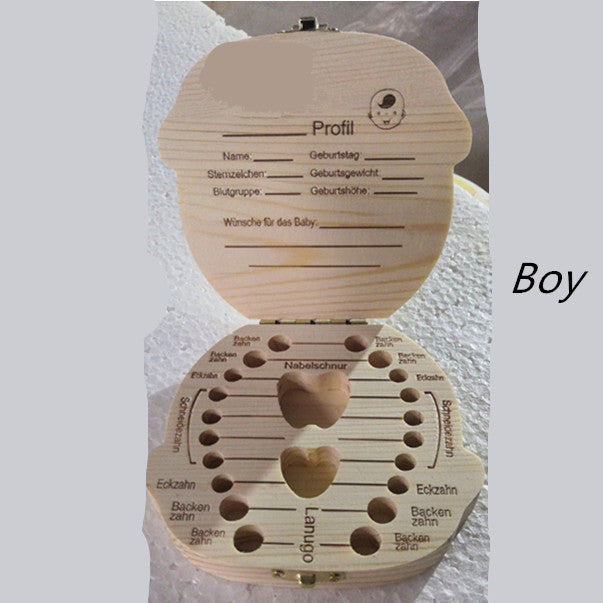 Wood Storage Box for Baby Kids Tooth Box Organizer